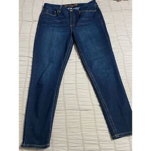 Seven7 Women's Tummyless High Rise‎ Skinny Jeans Dark Wash Denim Size 16